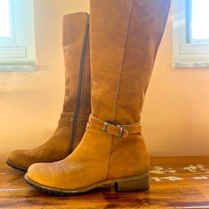 Barneys New York Golden Brown Sued Riding Boots